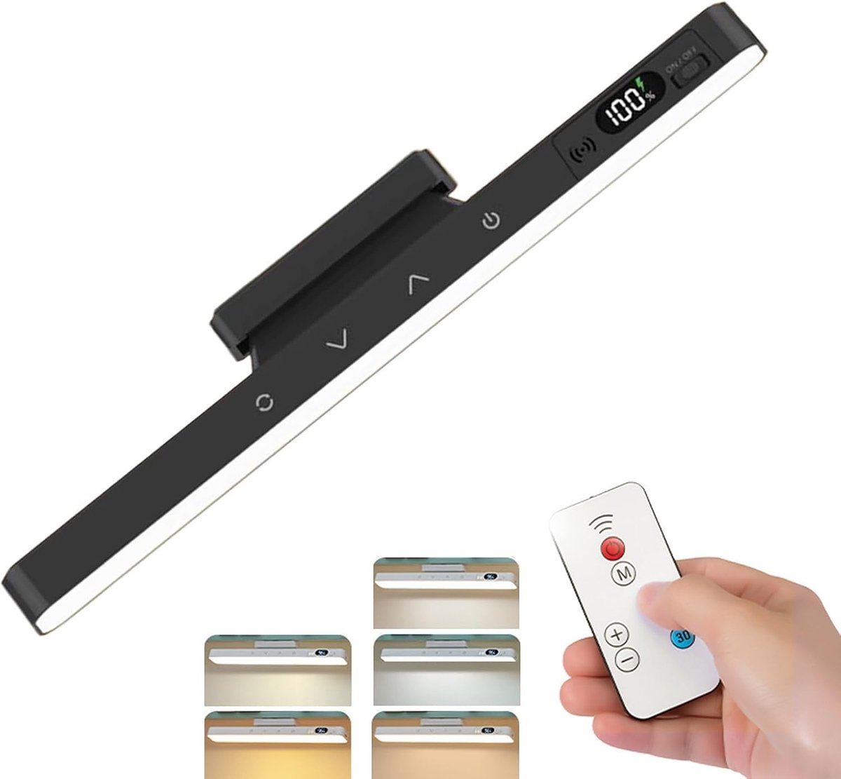 Led kastverlichting - Led leeslamp - 5 Kleuren Instelbare spiegellamp met 28 led - Magnetisch aanraaklicht - Voor kastjes dressoirs kledingkasten - Zwart