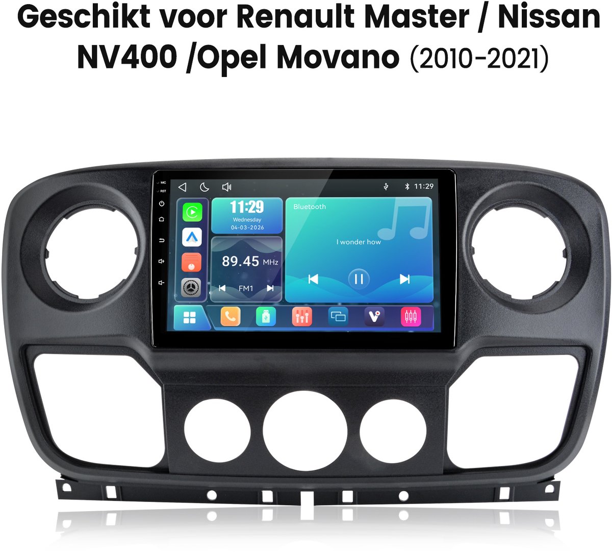 Cestovet Autoradio - Geschikt Voor Renault Master / Nissan NV400 / Opel Movano 2010 t/m 2021 - Apple Carplay & Android Auto - LINUX - RDS, Bluetooth,Wifi