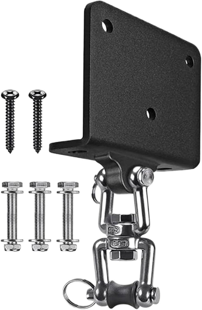 Bokszakhouder Plafond - Zware Tas Ophanging - Thuis Fitness - 360 Graden Rotatie - 12W cm - Zwart