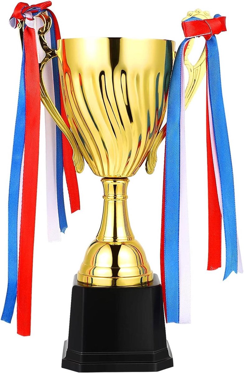 Trofee Beker - Gouden Prijs Winstbeker - Sportwedstrijden Belonen - Klassiek Gouden Ontwerp - 24.5 cm Hoog - Goud