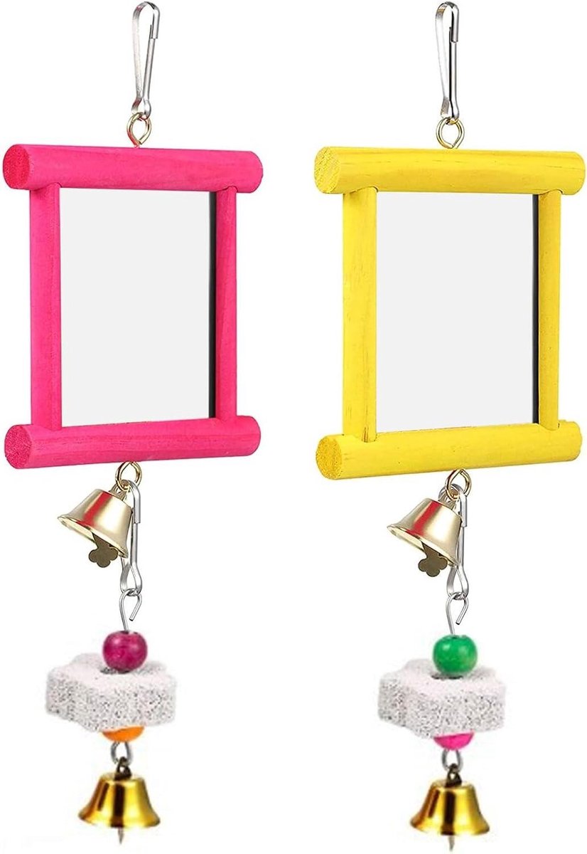Kippenspeelgoed Spiegel - Pikspeelgoed Snavelverzorging - Pluimvee Vermaak - Multifunctioneel met Bel - 21x10x4 cm - Niet gespecificeerd