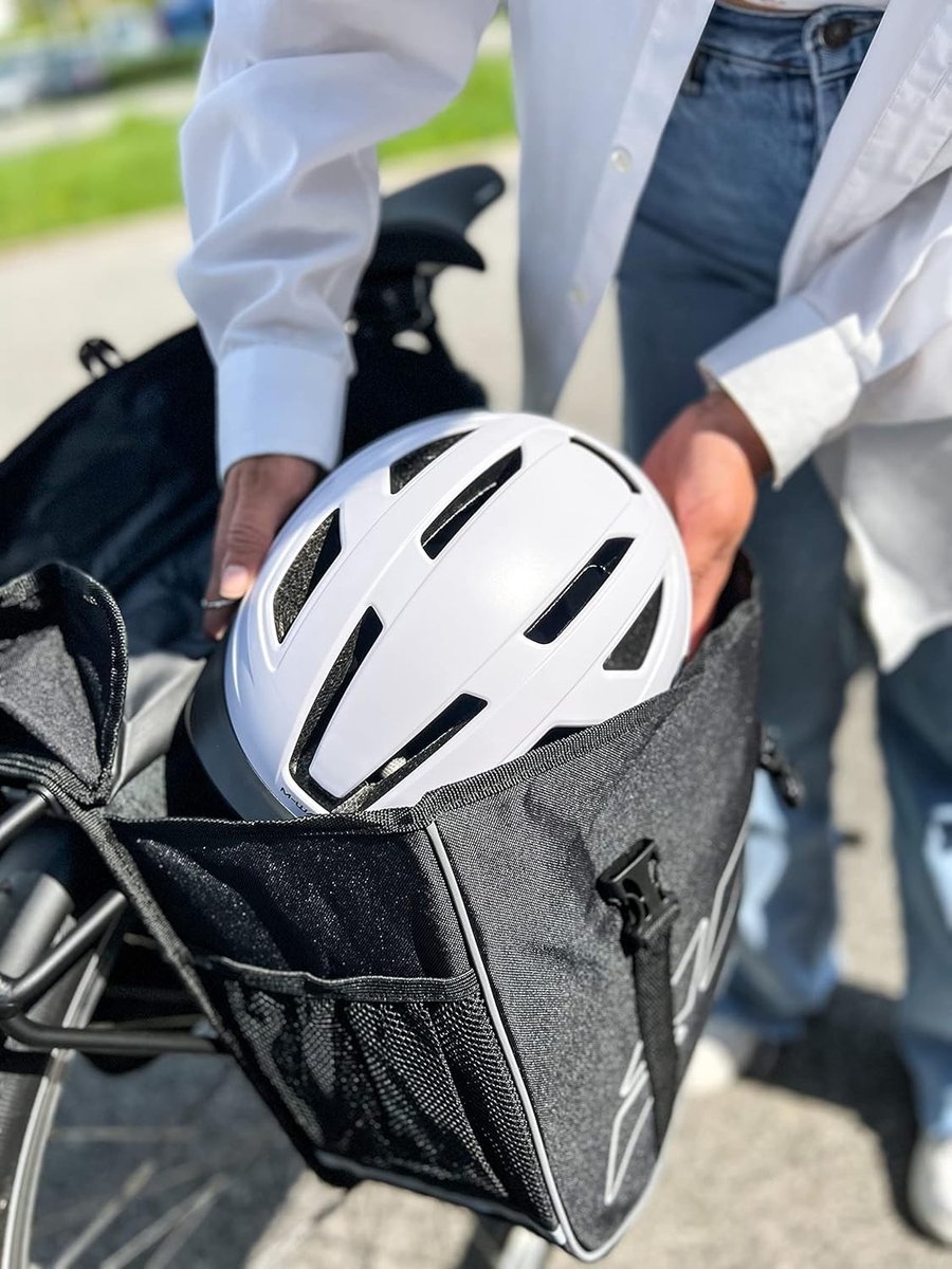 Fietstas enkel - Zwart - 30 l - Nylon 600D Scheurvaste Fietstas met Draaggreep - Voor Dagelijks Gebruik