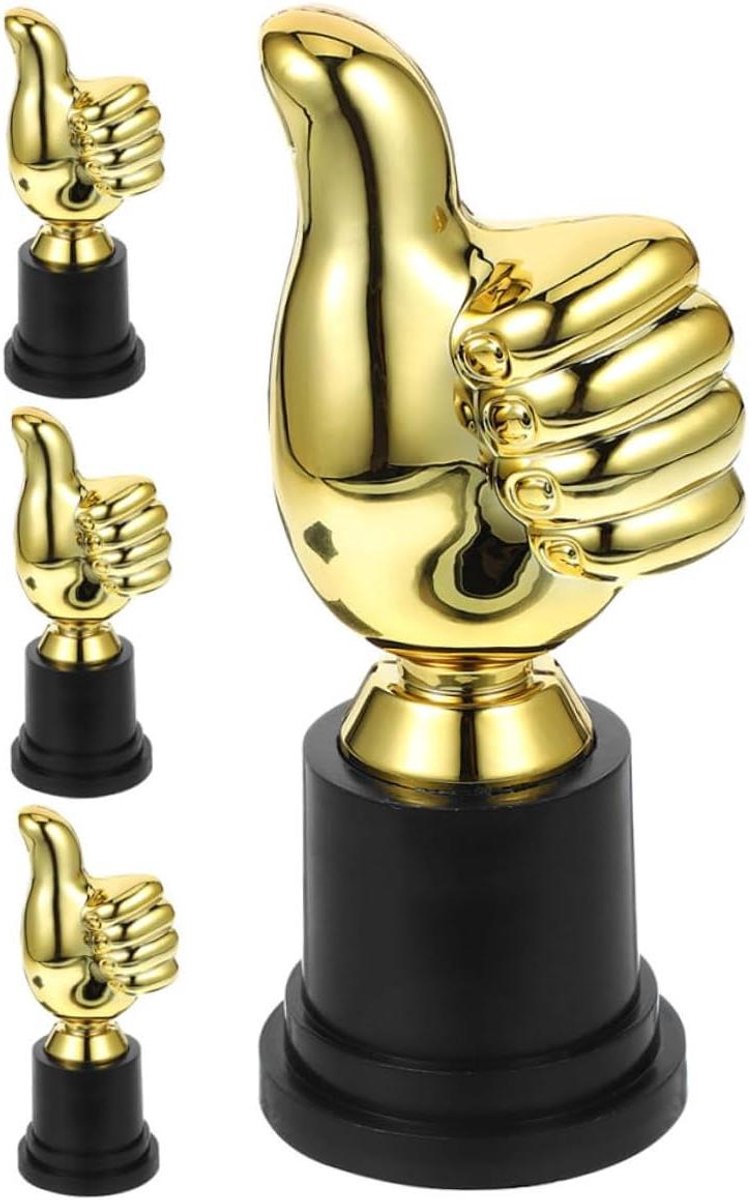 Gouden Duim Omhoog Trofeeën - Mini Trofee Bekers - Wedstrijden en Feestjes - Creatief Duim Omhoog Ontwerp