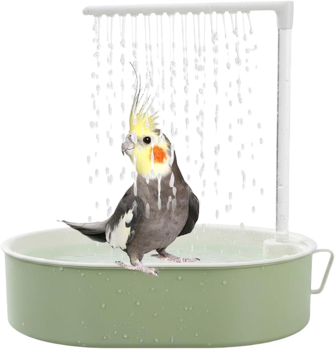 Vogelbad met Spray - Vogel Drinkbak - Verfrissende Badtijd - Automatische Watercirculatie - 31.5cm - Wit