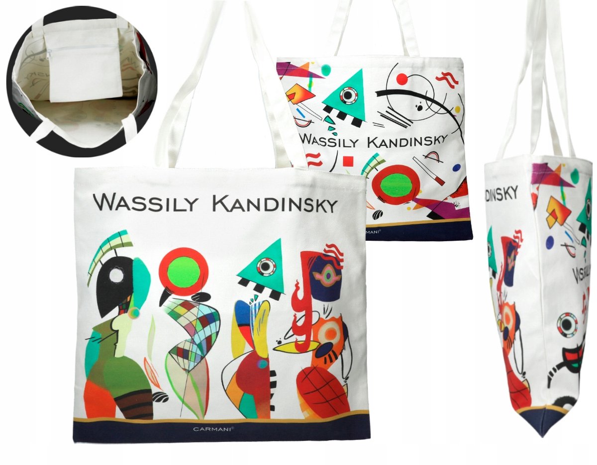 Carmani Canvas Shopper Tas - Kandinsky-ontwerp