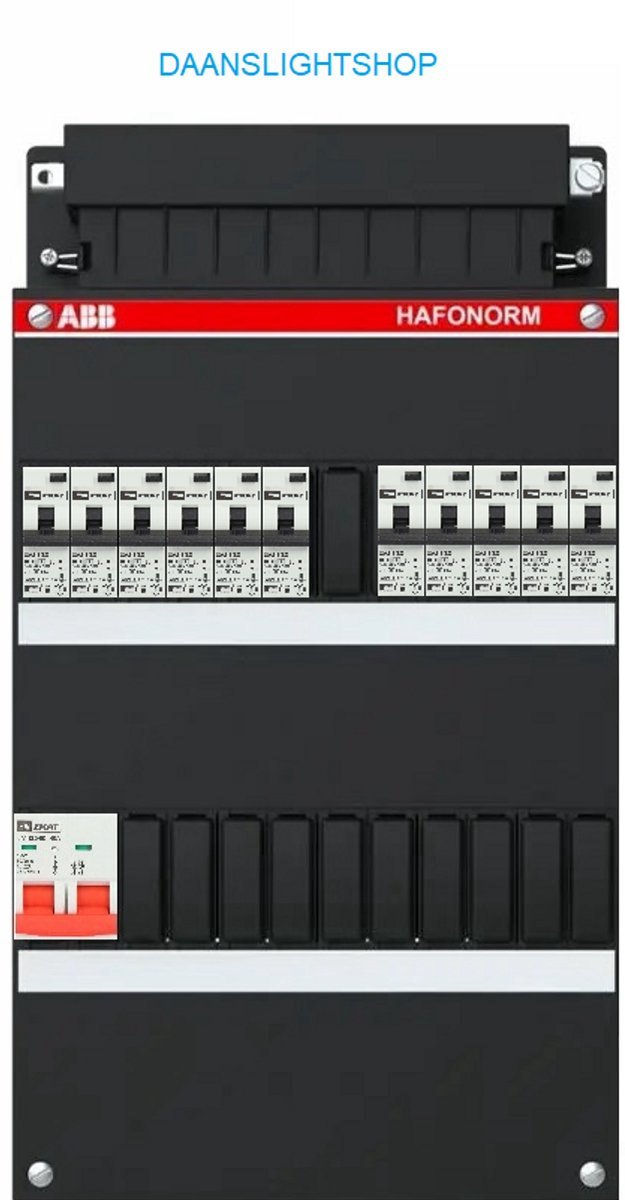 ABB 1 fase groepenkast – 11 groepen – EMAT aardlekautomaten 30mA – Emat hoofdschakelaar - Lichtgroepenkast 11 groepen