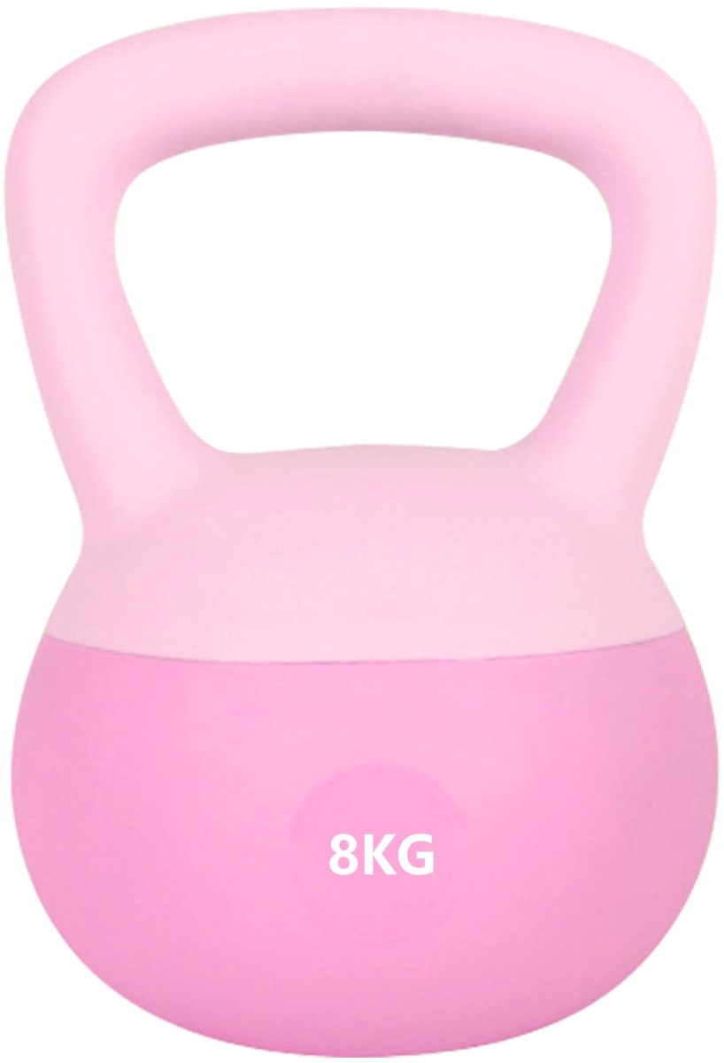 Kettlebell 8 kg - roze - antislip - optimale training thuis - ShopVlot