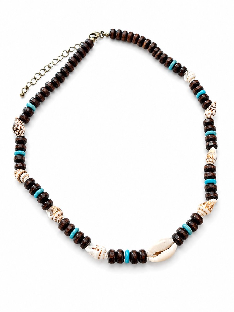 LiLaLove- Jongens Ketting- Ketting Schelp- Jongensketting Kralen- Schelpen- Ibiza- Kind