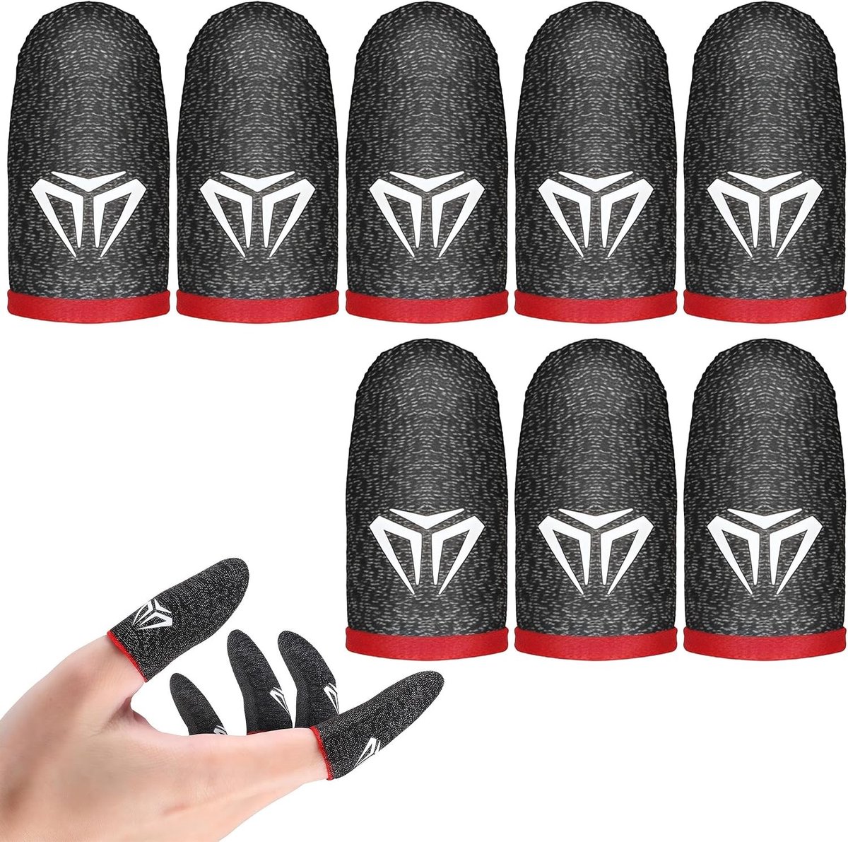 Ademende Gaming Vingerbeschermers - 8 Stuks, Tactiele Covers voor Verbeterde Precisie op Mobiele Apparaten en Tablets