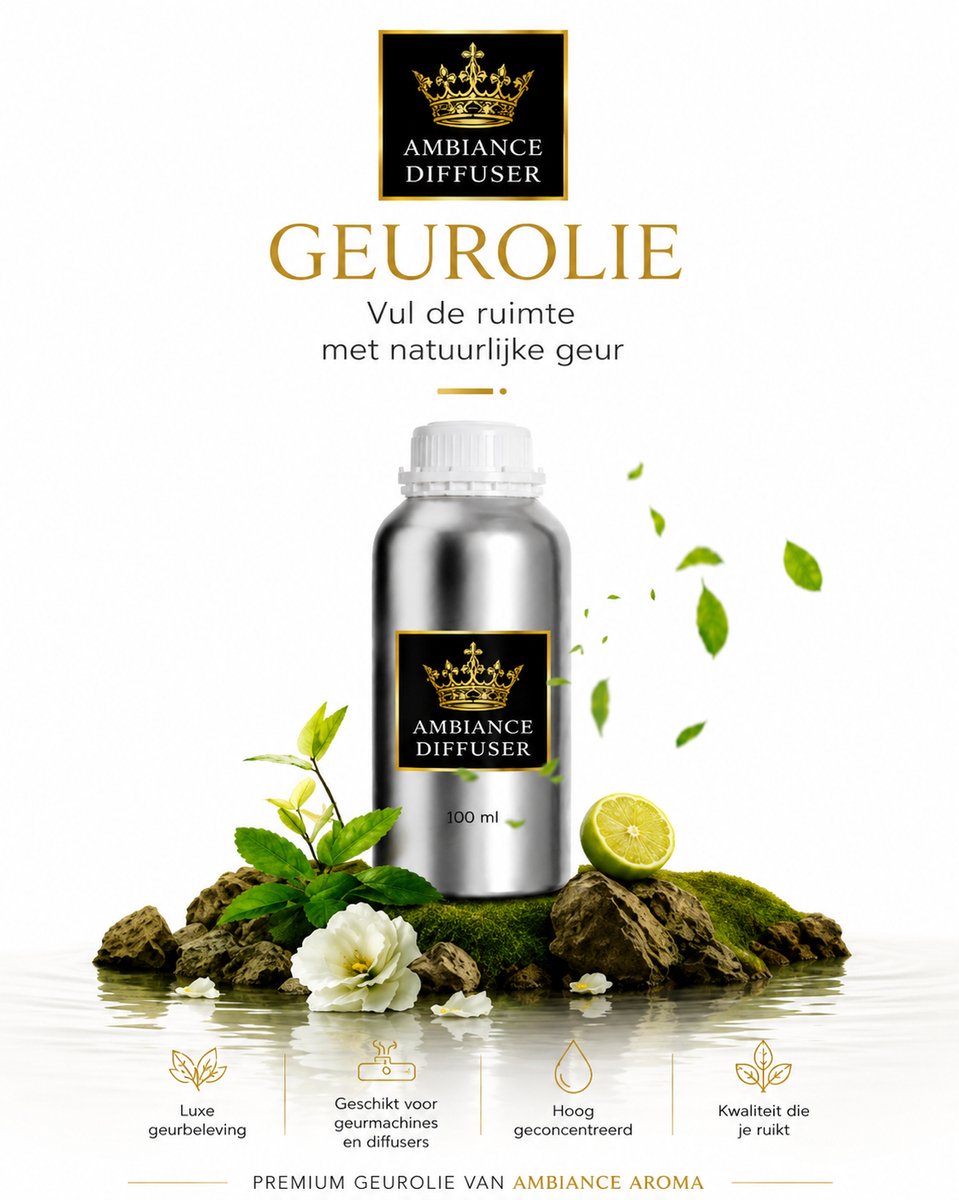 Geurolie Gao – Ambiance Aroma – 100 ml – Oudh, Saffraan & Amber – Voor Geurmachine & Aroma Diffuser