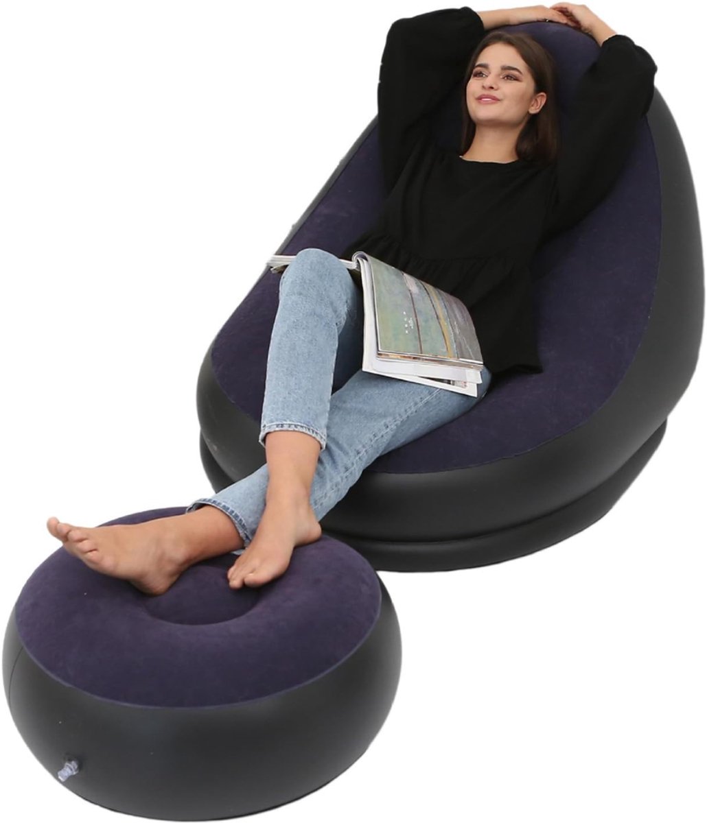 Allvia® Opblaasbare Bank - Opblaasbare Stoel - Opblaasbare Zetel - Koffie - 27cm x 24cm x 12cm