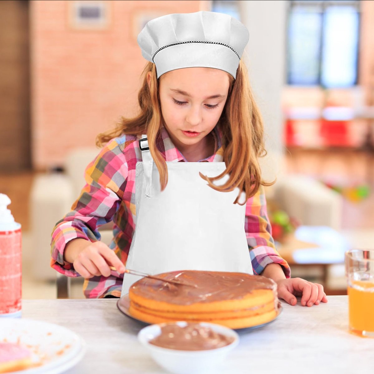 Kookschort verstelbaar - 4 stuks - voor koken en bakken - geschikt voor volwassenen en jongeren - ShopVlot