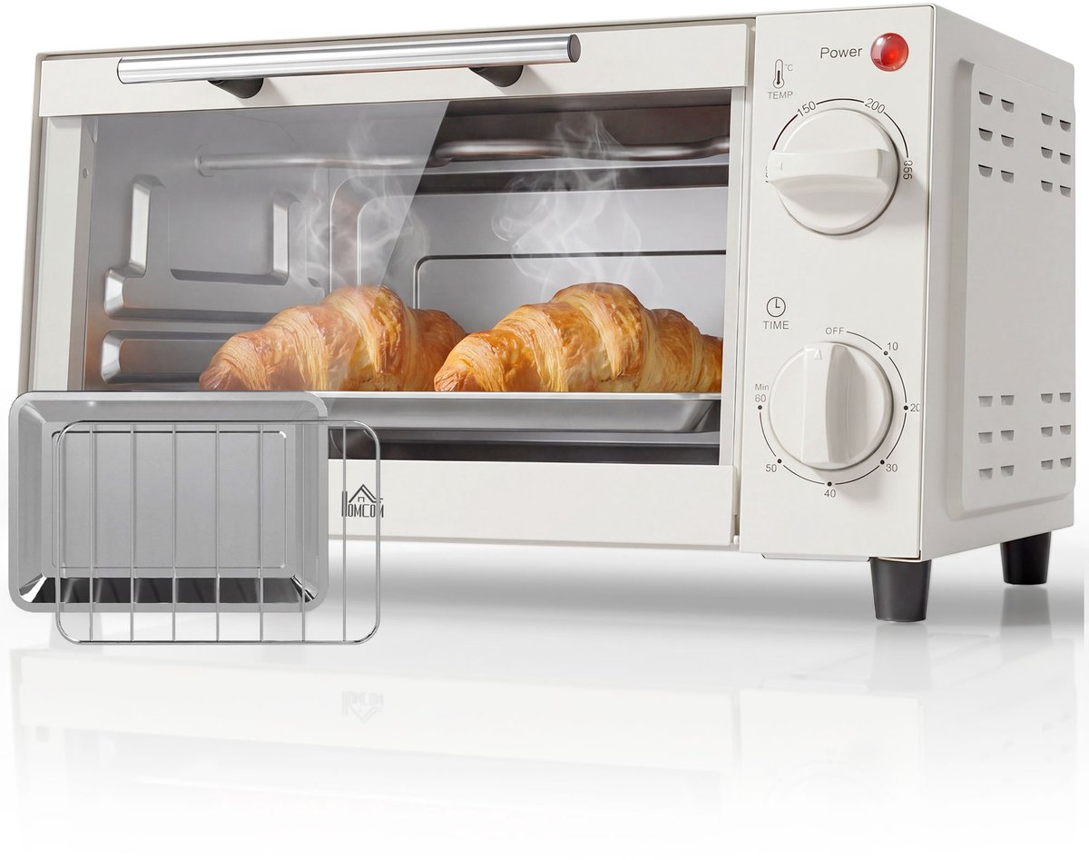 Sogiol® Mini elektrische oven 9L - tafelmodel - 750W - met instelbare temperatuur en timer - 35x24,6x20 cm