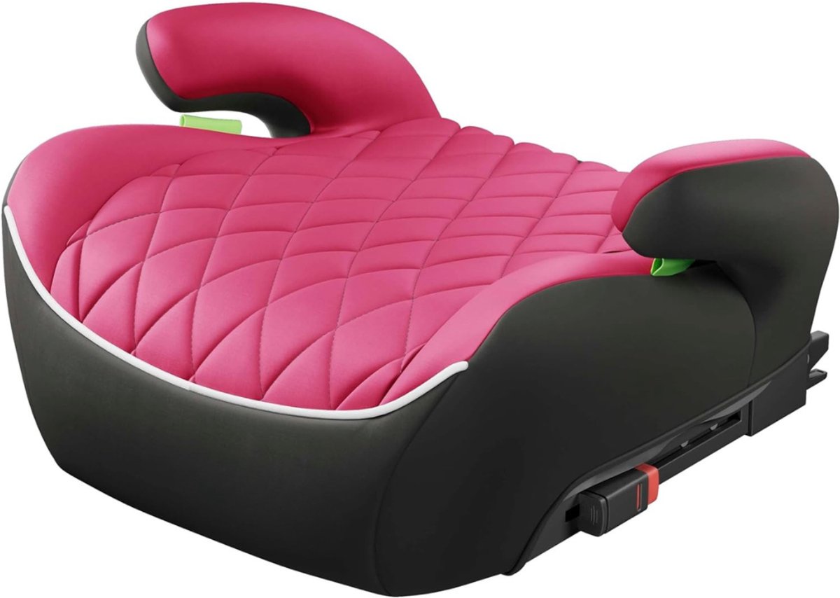 Allvia® Zitverhoger Isofix - Stoelverhoger Voor Auto - Zitverhoger - Roze - 37cm x 44cm x 22cm