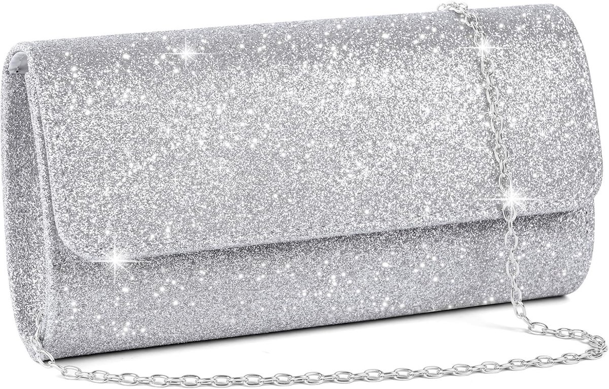 Elegante Glitter Envelop Clutch met Afneembare Schouderband voor Avondfeest, Bruiloft en Cocktail Party met Sequins
