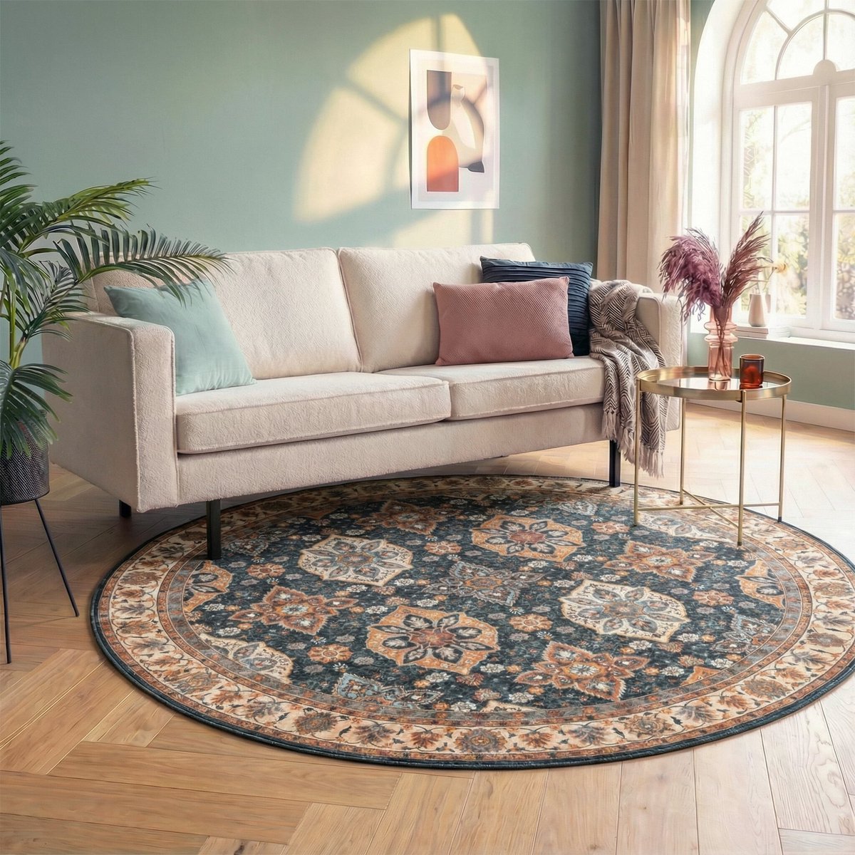 Fraai Rond vintage vloerkleed - Imagine Oriental Rustiek - Ø 200cm