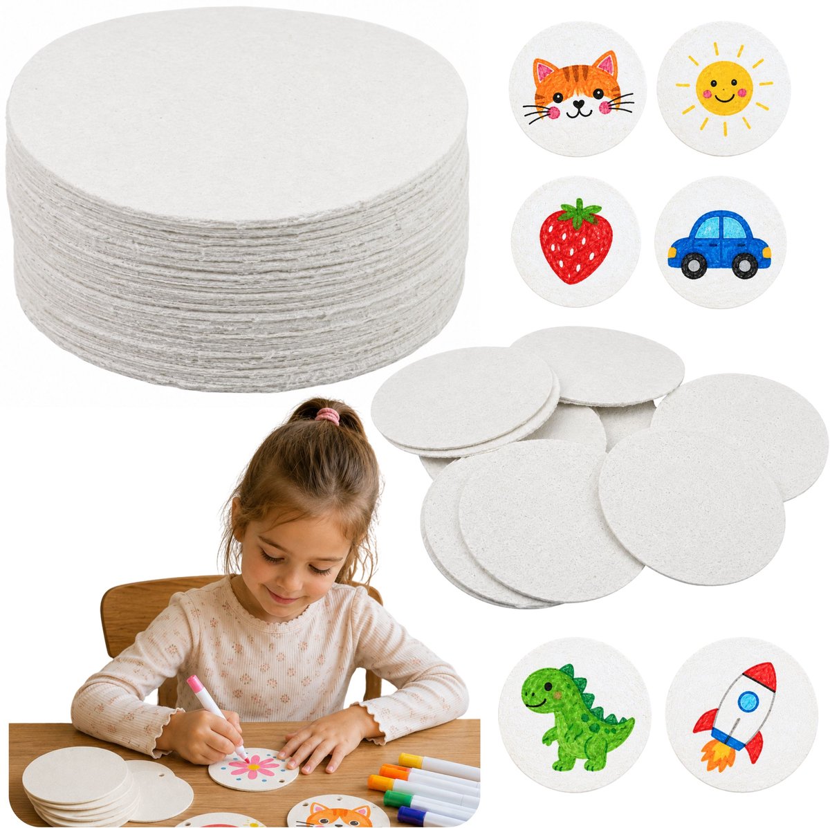 Magisch 3D-schilderpapier Diy Houtpulpschijven 20 stuks 6 cm