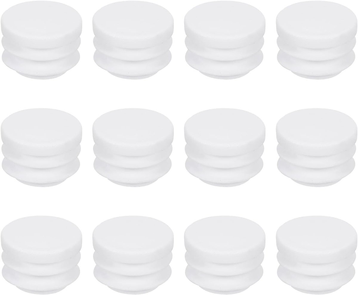 Set van 12 Ronde Plastic Stoppen met Gaten, 1.8 cm Diameter, Rubber Caps voor Meubels, Stoelpoot Bescherming en Tube Invoegen