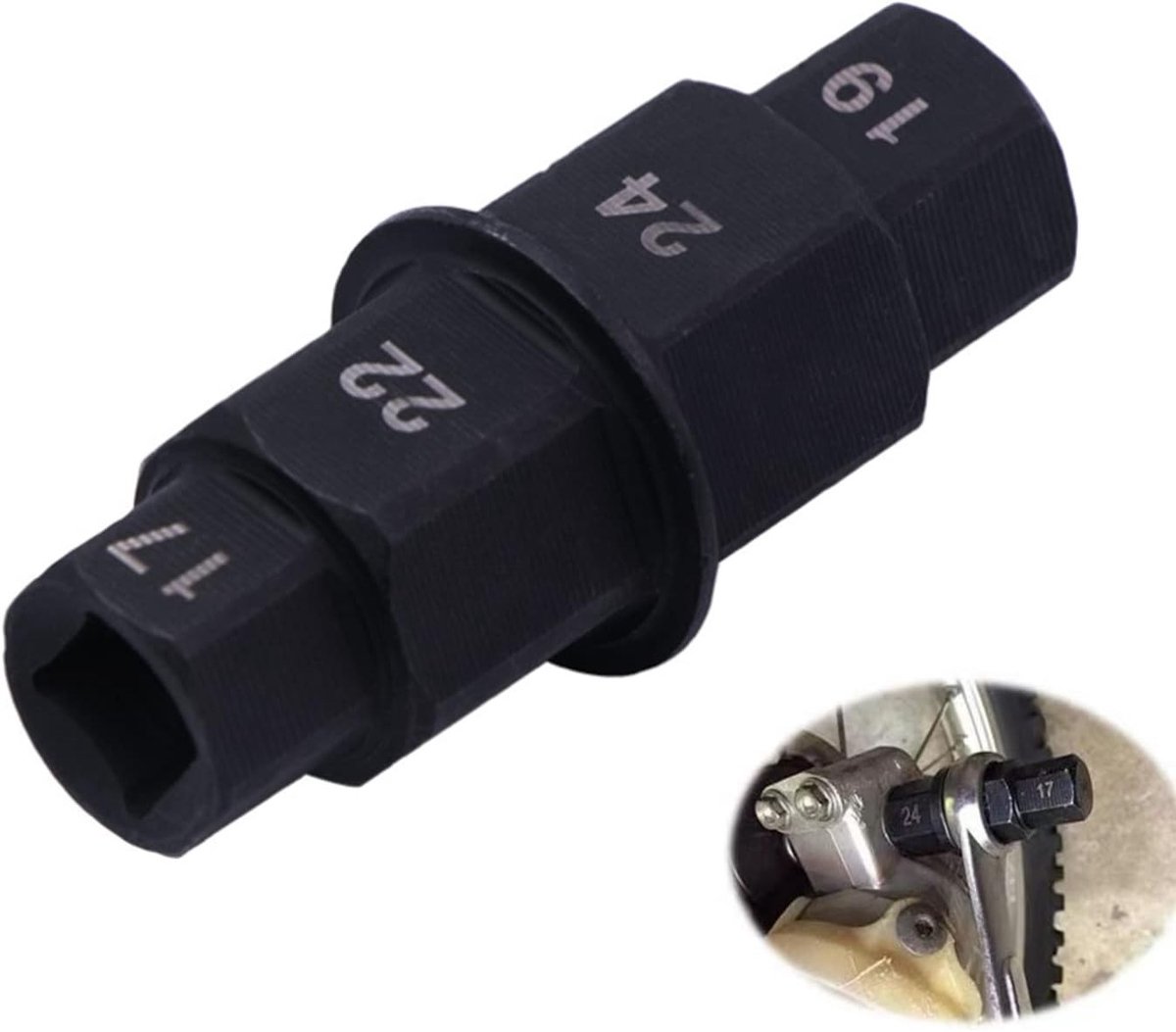 Spindle Wheel Verwijder Tool voor Motorfietsen - Hex As Adapter voor 17mm, 19mm, 22mm en 24mm Achterwiel en Voorwiel Gebruik