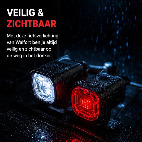 Oplaadbare Fietslamp - Fietsverlichting - Fietsverlichting - 1000 Lumen - Met Achterlicht - Zwart — afbeelding 2