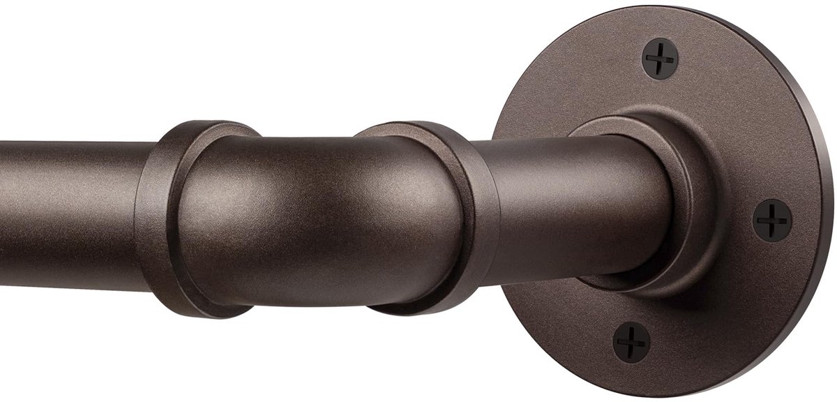 Gordijnroede 80-218 cm - brons - industrieel - perfect voor terras en schuifdeur - ShopVlot