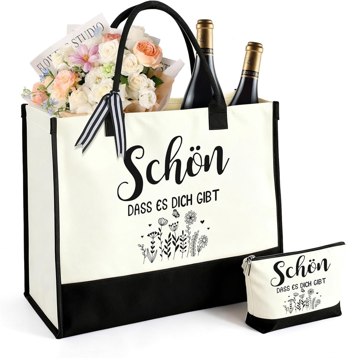 Vouwbare Handtas Cadeauset voor Vrouwen - Perfect voor Verjaardagen, Gepensioneerden en Moeders - Inclusief Make-up Tas en Shoppen