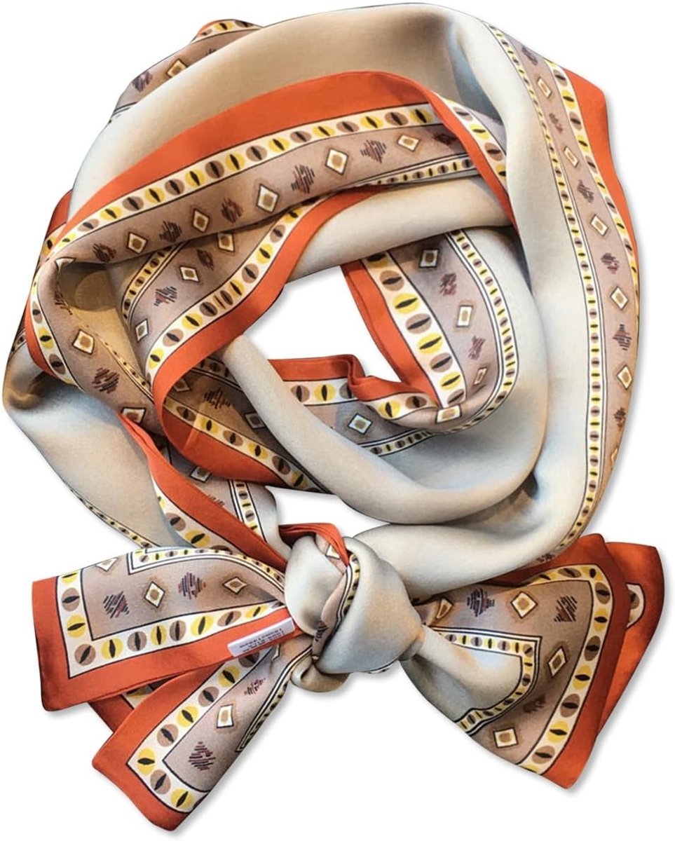 Dames Skinny Zijde Sjaal met Paisley Print en Streepjespatroon - Lichte Lange Sjaal en Haarband voor Mode en Accessoires