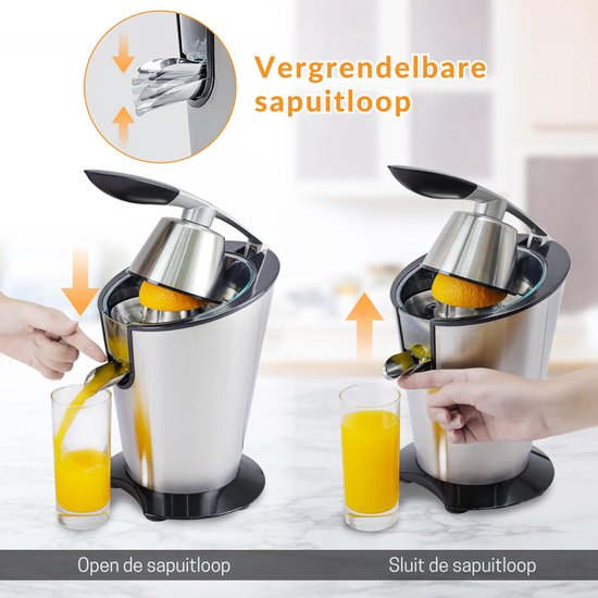 SNJY® Sinaasappelpers - Citruspers - Fruitpers - 200 W - 400ML - Zilver van SNJY — afbeelding 2