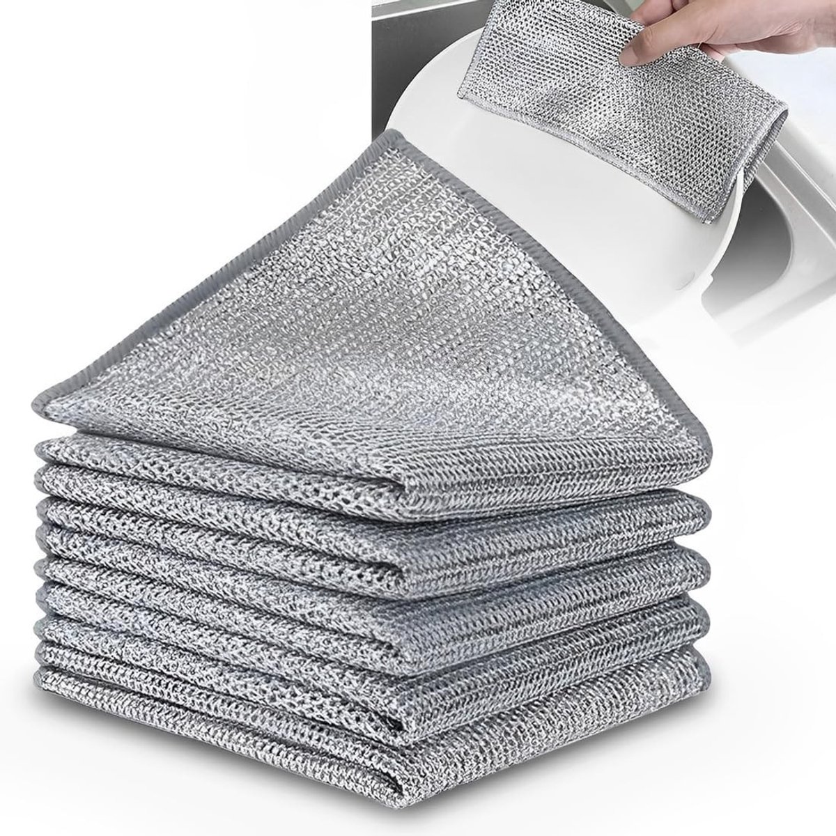 Set van 10 Wasbare Keuken Sponzen - Krasbestendige en Slijtvast Sponzen voor Vet- en Vuilverwijdering met Microvezel en Fibre Effect