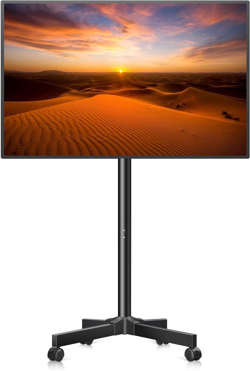 Mobiele tv-standaard - Roller tv meubel - Flexibele plaatsing - Hoogte verstelbaar - 13-50 inch - Zwart