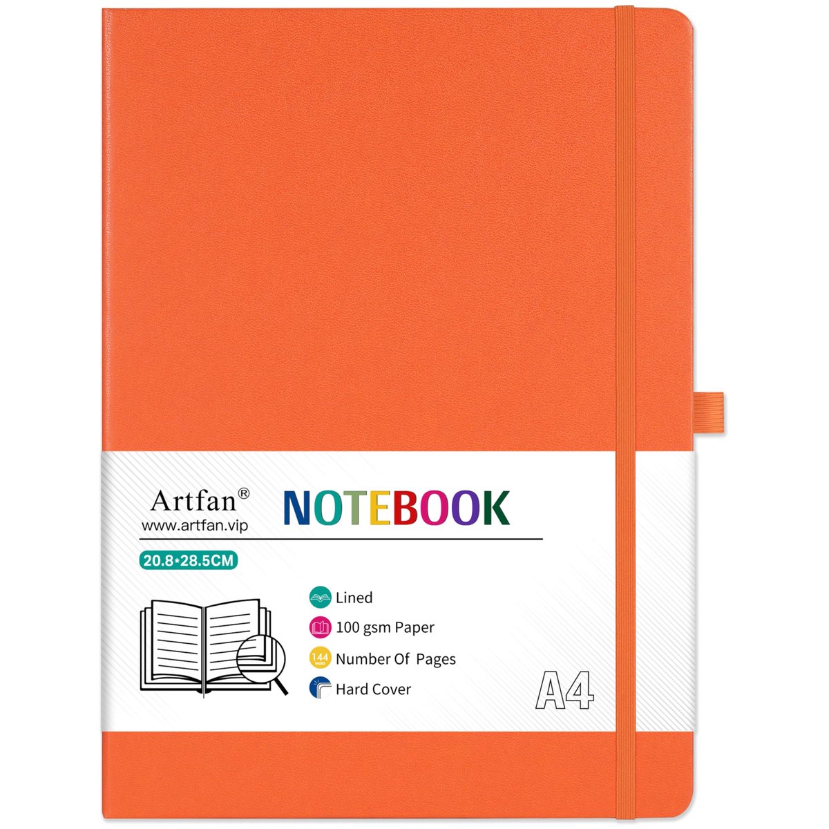 A4 notitieboek - hardcover - oranje roze - premium papier voor optimaal schrijfplezier - ShopVlot