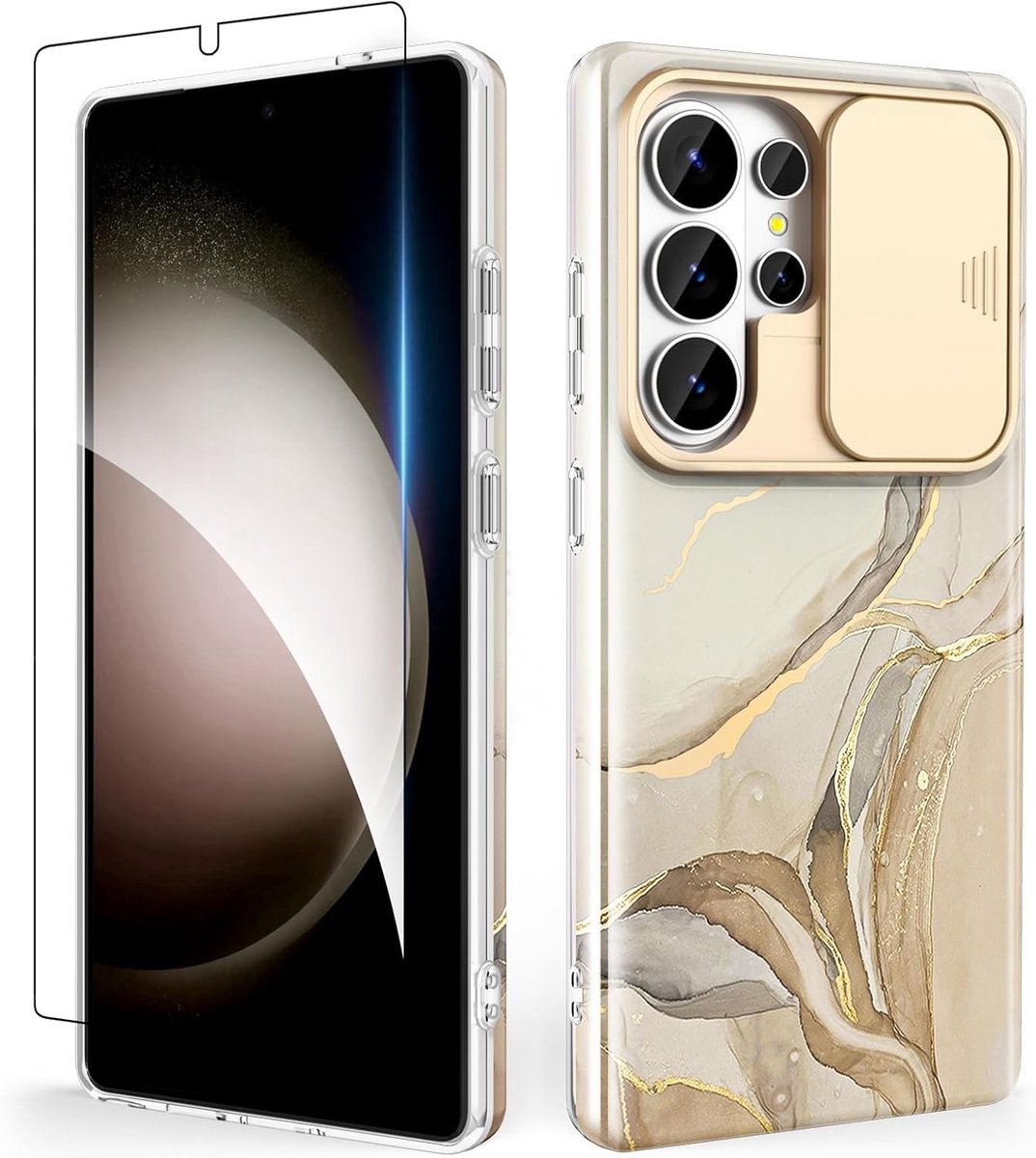 Elegante Schokbestendige Hoes voor Samsung Galaxy S26 Ultra met Schuifcamera en Screen Protector, TPU en Krasbestendig Ontwerp