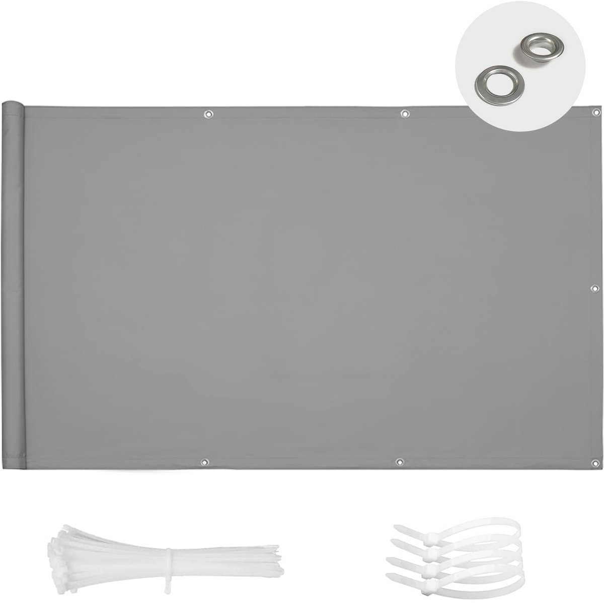 Inkijkbescherming balkon 90 x 200 cm - grijs - voor privacy en veiligheid - ideaal voor reling en tuin - ShopVlot