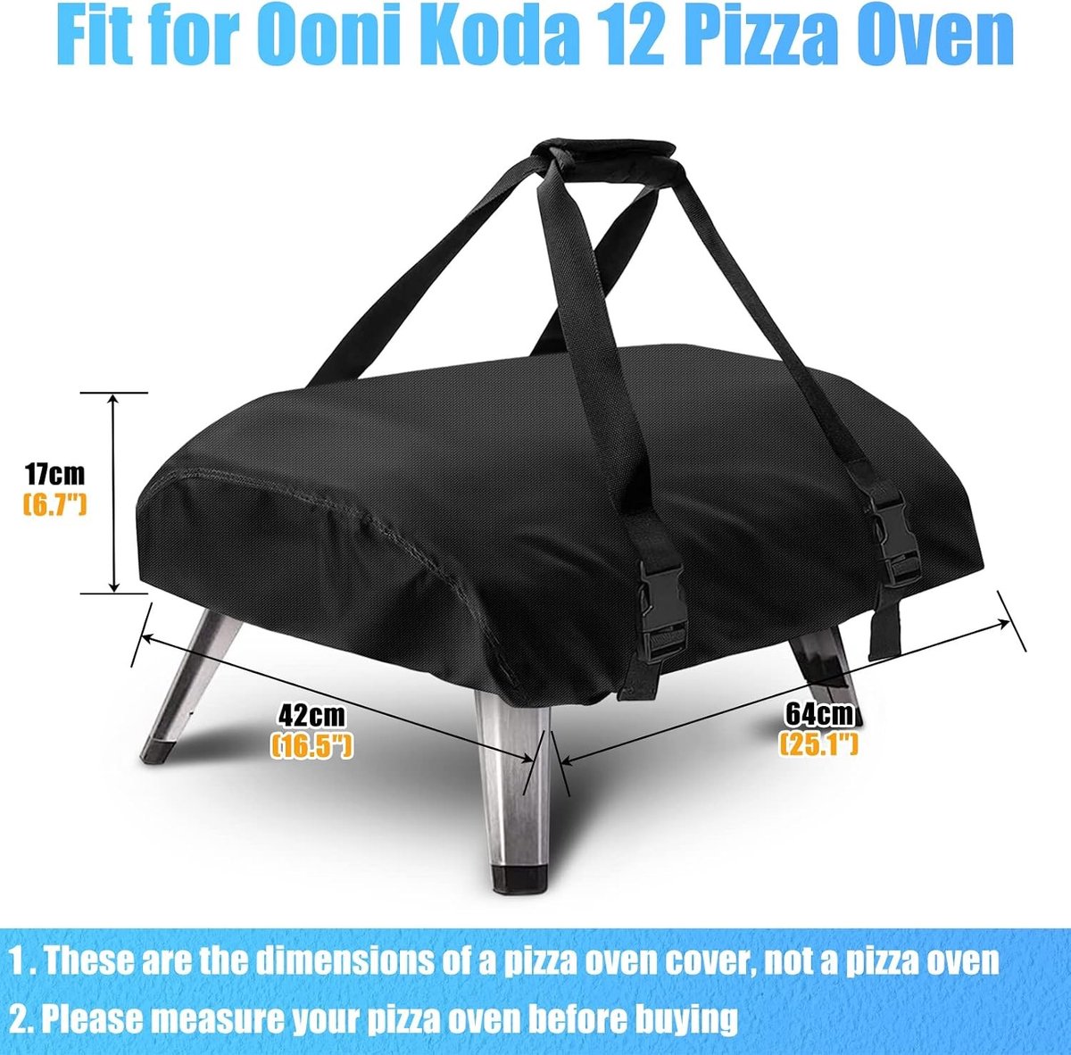 Beschermhoes voor Gas Pizza Oven, Waterdichte Draagtas voor Buitengebruik, 600D Oxford Stof, Geschikt voor Ooni Koda 12 en Andere Modellen – foto 3