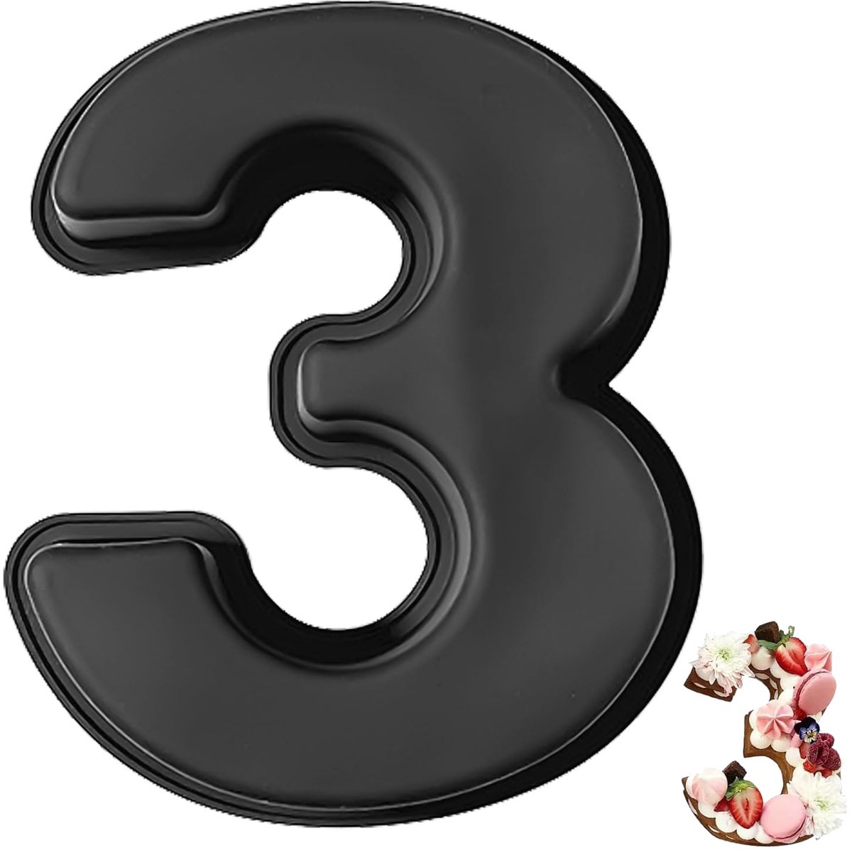 cakevormpjes 25,5 cm - siliconen - 3D ontwerp - ideaal voor feestelijke taarten - ShopVlot