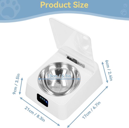 Automatische Voederdispenser voor Huisdieren, 350ML met Inductiedeksel voor Katten en Honden, Slimme Voeding voor Dieren — afbeelding 3