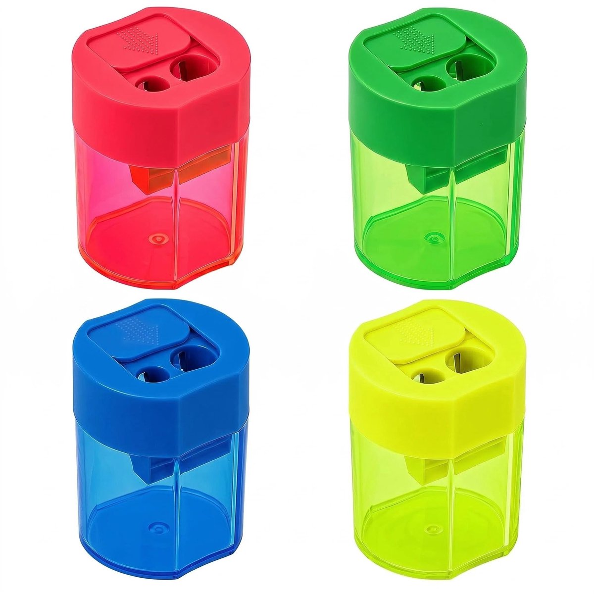 Puntenslijpers 3 Pack Twin Hole - Diverse Kleuren - Handmatig - Perfect voor thuis en op school - ShopVlot