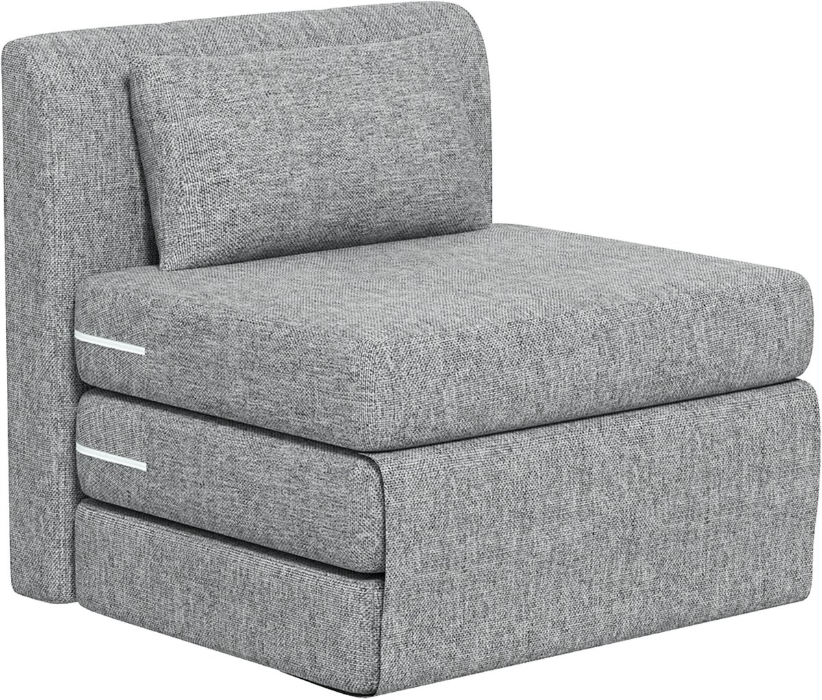 HOMCOM Floor Chair-Polyester, Schaumstoff-85L x 75B x 74H cm-Grau