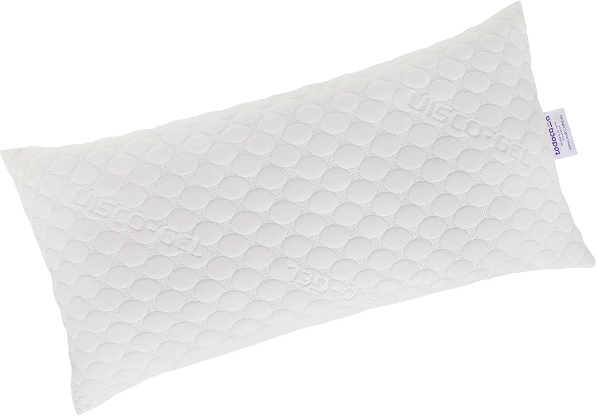 Visco-gel kussen 67 cm - 100% visco-elastische vlokken - gemiddelde hardheid - ideaal voor een goede nachtrust - ShopVlot