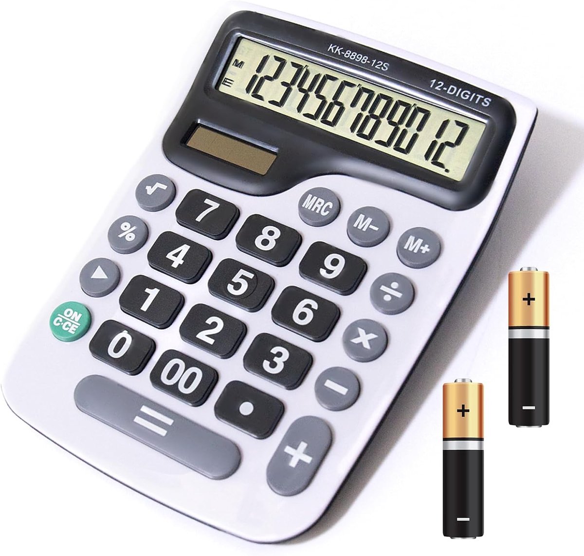 Desktopcalculator 12-cijferig - groot LCD-scherm - gevoelige knoppen - ideaal voor kantoor - ShopVlot