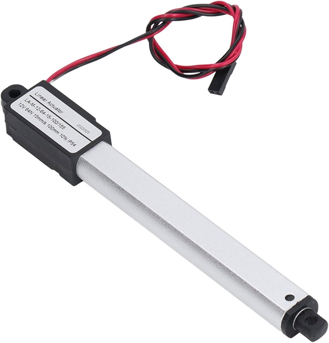 12V Waterdichte Lineaire Actuator met Terminal Switches en Montagebeugels voor Elektrische Deuren en Ramen, Maximaal 64N Kracht, 100mm Lengte
