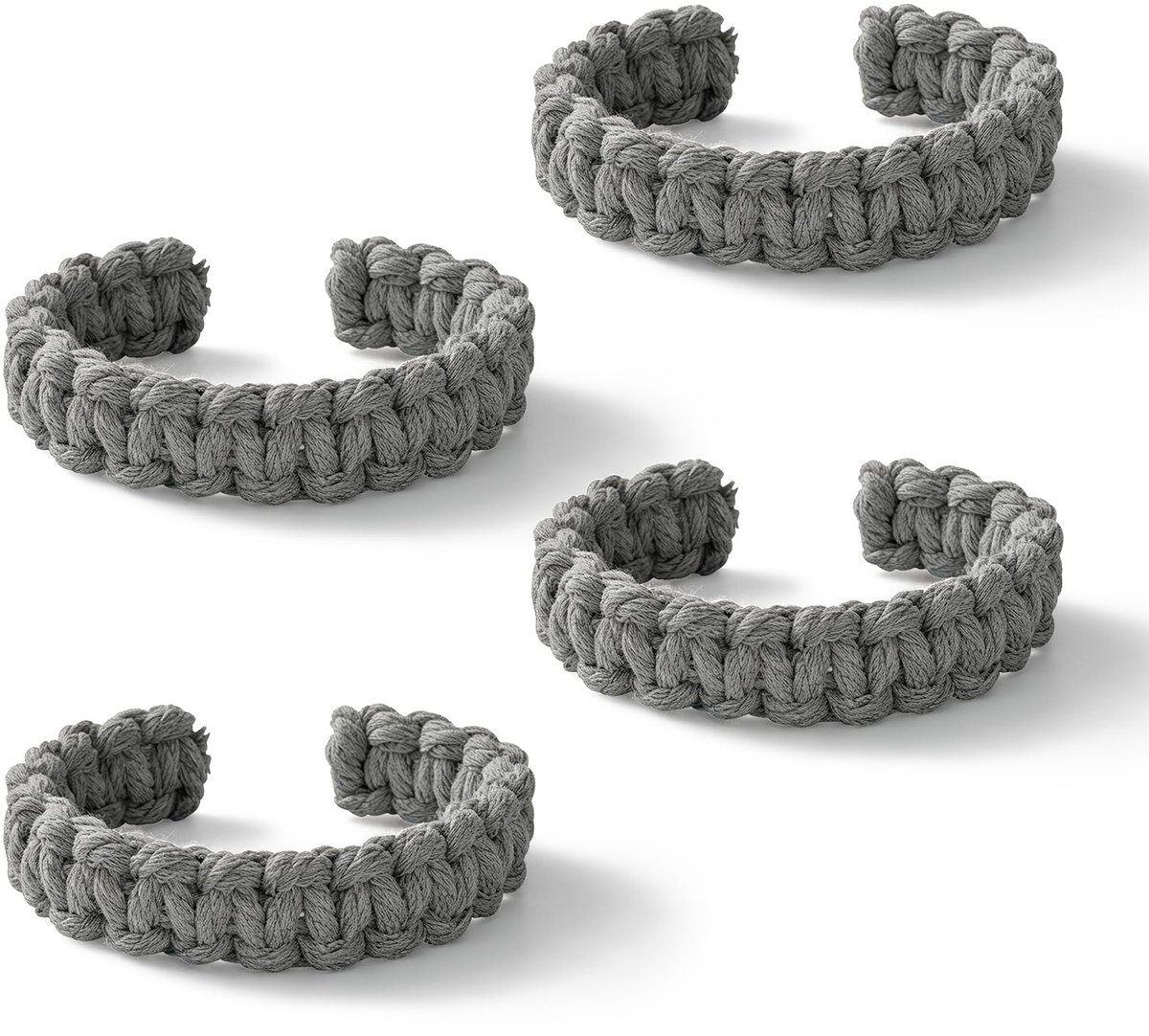 Gordijnhouders set van 4 - touwaccessoires - vintage donkergrijs - elegant gordijnen bevestigen - ShopVlot