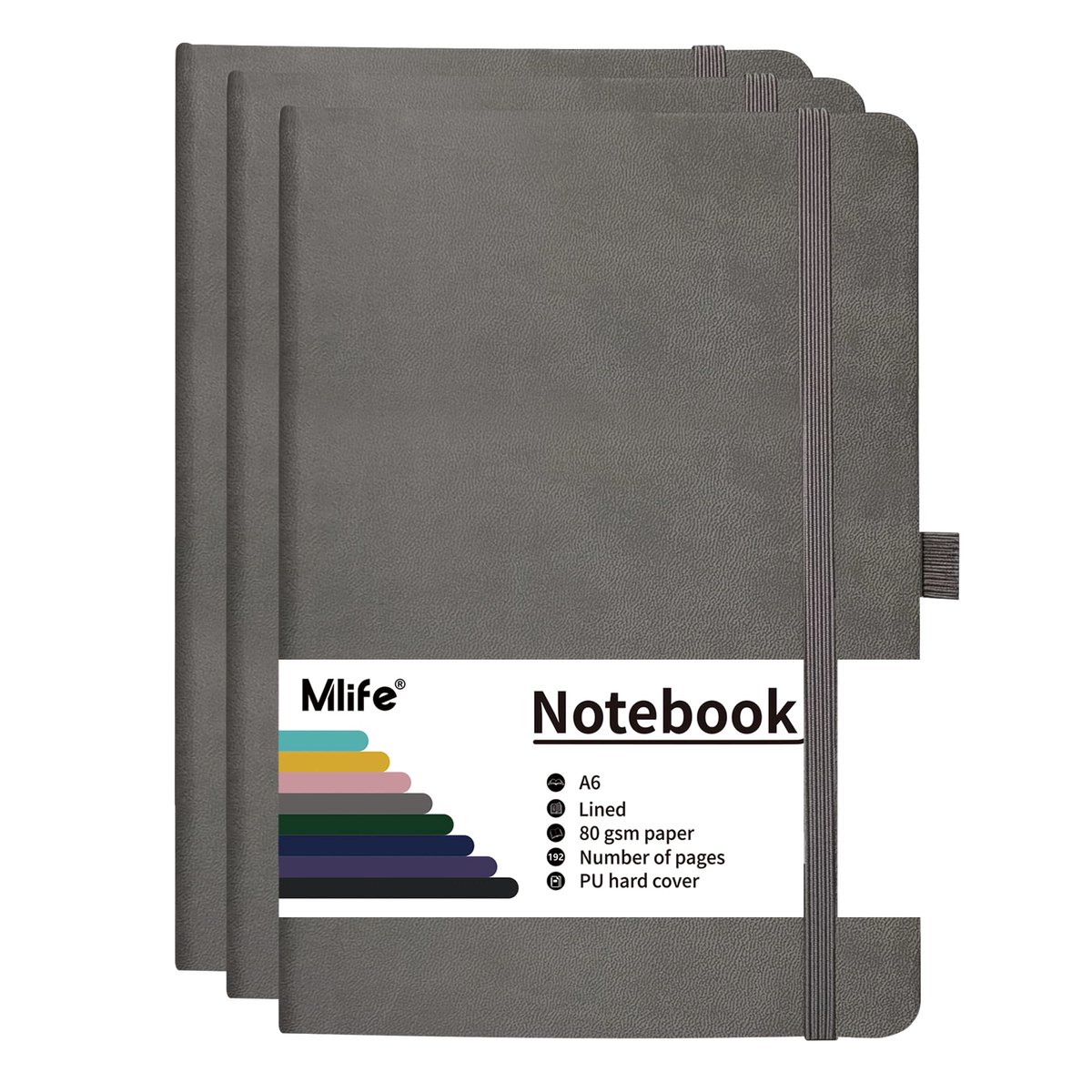 Notitieboek A6 - 192 pagina's - PU harde kaft - Inktbestendig papier voor dagboek en agenda - ShopVlot