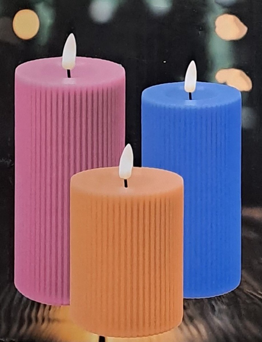 Villa Volance Buitenkaars LED Felle Kleuren 3 stuks