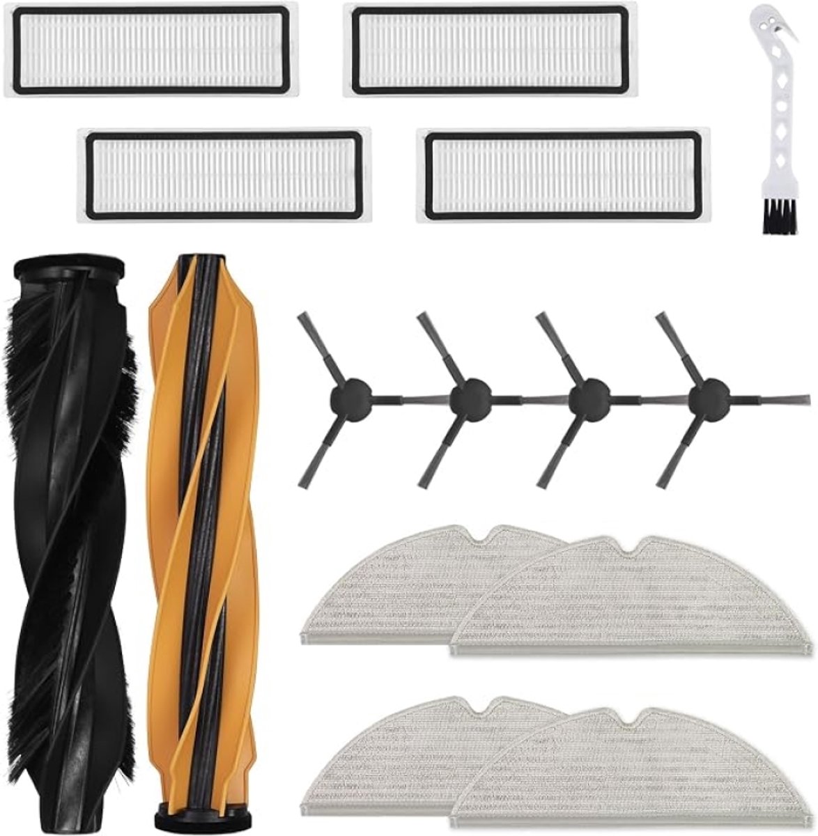 Vervangingsset voor Dreame D20 robotstofzuiger - 1 hoofdborstel, 4 HEPA-filters, 4 zijborstels, 4 doeken, 1 reinigingsborstel