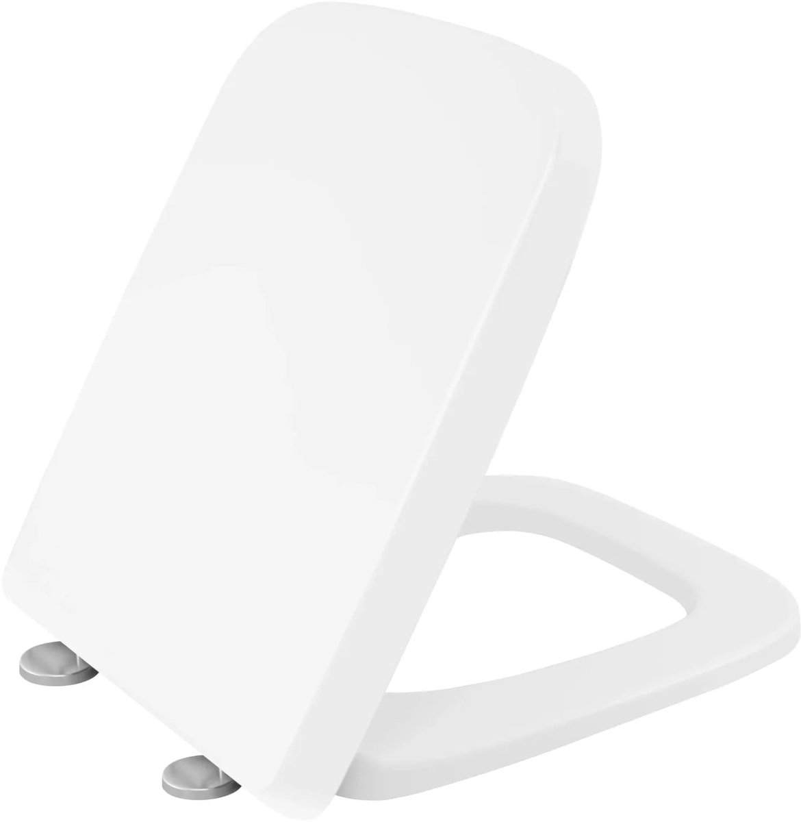 Toiletbril Wit - Soft-close - Stille sluiting, Gemakkelijk schoon te maken - Vierkant