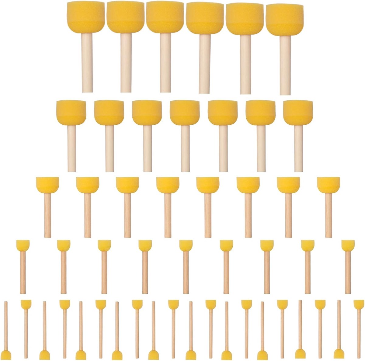 50pcs Sponge Stamp Brush Set, Sponge Brushes, Foam Brushes, Foam Brushes, Brush Set Foam, Round Sponges Stamping Brush - ShopVlot