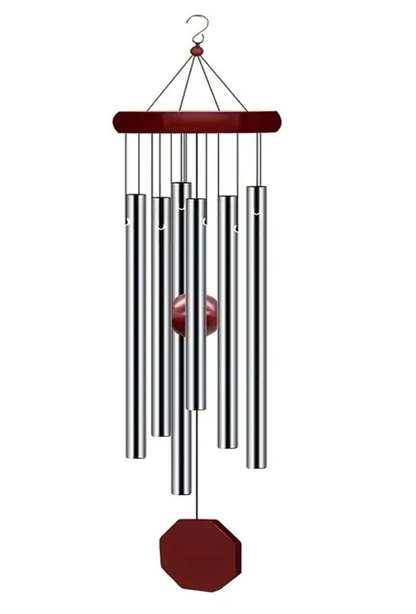 Windgong met muziekklokken, aluminium buizen windklokken, zilveren chimes of Mercury windgong van metaal - ShopVlot