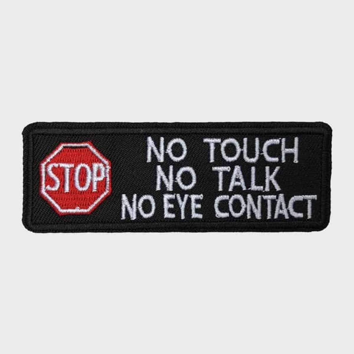 Patchy® – Stop Niet Aanraken Strijk Embleem Patch 10 x 3.5 cm