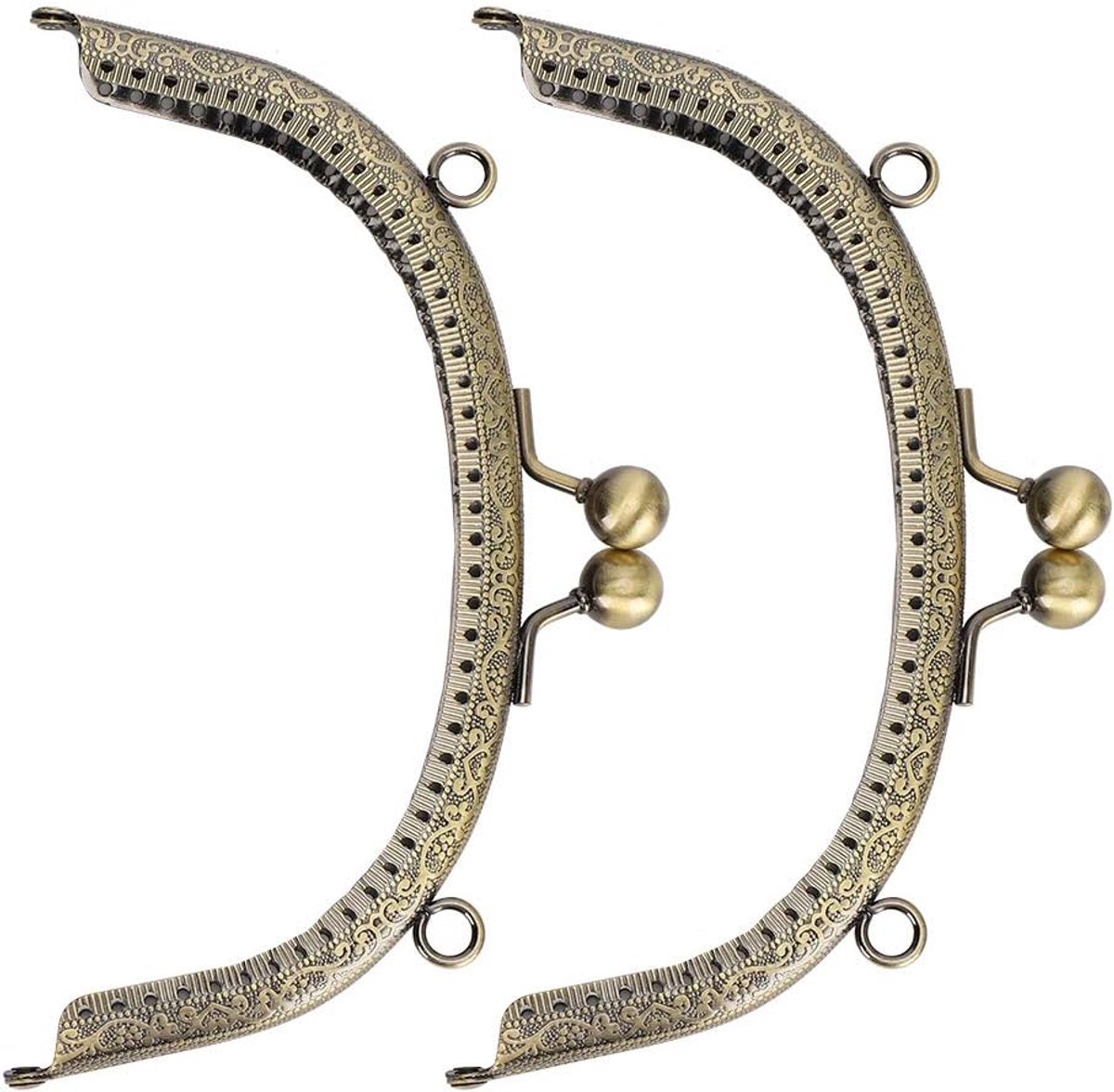 SnelShoppen - 2 Stuks Metaal Portemonnee Pocket Frame Halve Cirkel Handtas Sluiting IJzeren Portemonnee Frame Handvatten voor Doe-Het-Zelf Muntzak Han